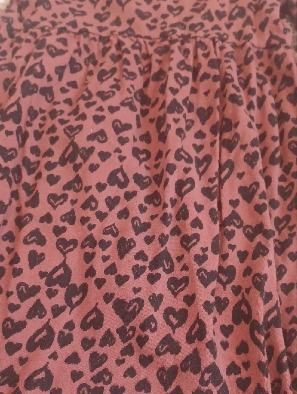 Old Navy Brown Dress with Black Heart Print